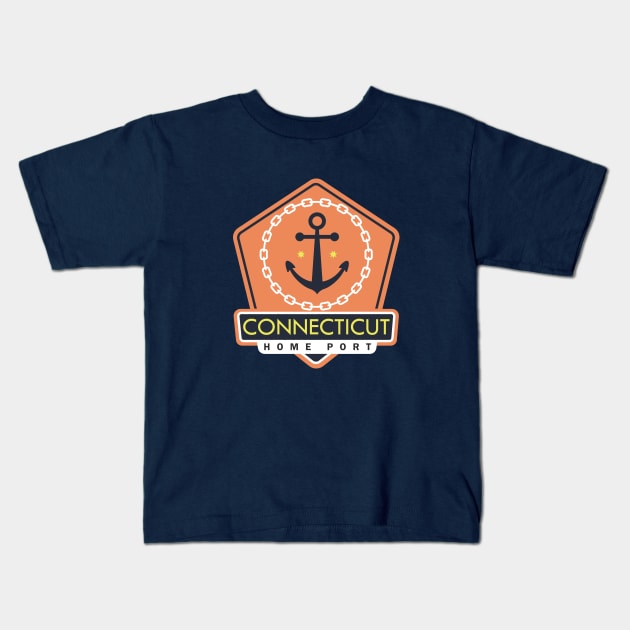 Connecticut Home Port Kids T-Shirt by BVHstudio